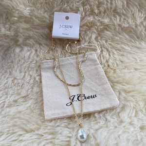 Jcrew layered with Perl necklace